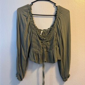 Bluebell Collection Olive Ruched Blouse
